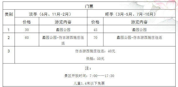 无锡景点门票
